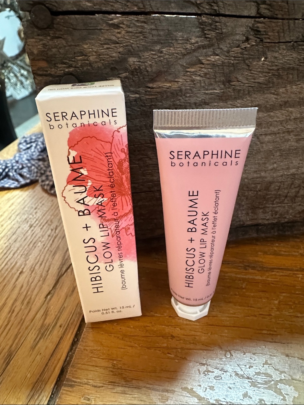 Seraphine Botanicals Hibiscus + Baume Glow Lip Mask - Pink